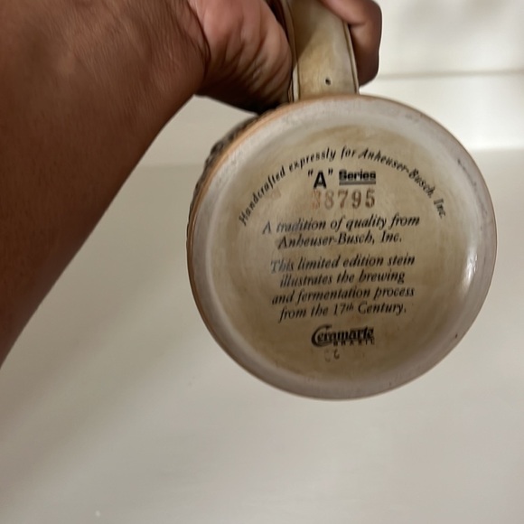 Anheuser-Busch Inc. Beer Stein "A" Series #38795 Pewter Lidded Ceramarte Brazil - Picture 6 of 6